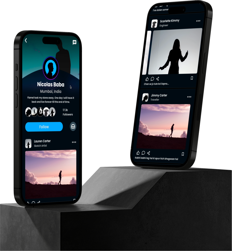 Mockup of a page of social media.